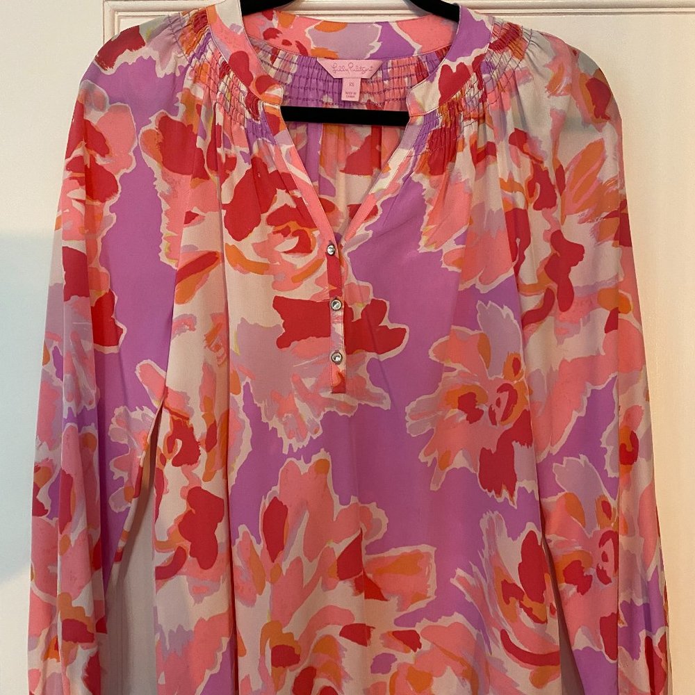 Lilly Pulitzer Pink Floral Blouse